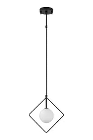 Modern Camlı Tekli Sarkıt Avize Siyah Metal Gövdeli, Siyah-11095 Diğer