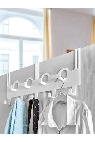 Wishhome 9 Kancalı Çok Amaçlı Kapı Arkası Askısı Askılık Beyaz