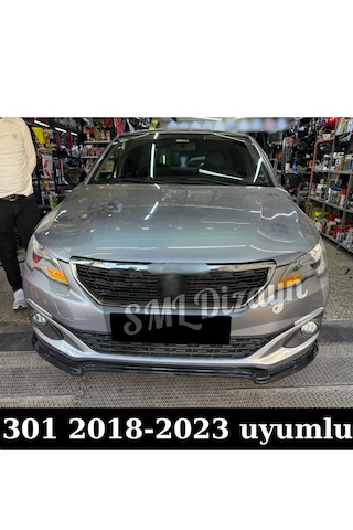 Peugeot 301 Ön Lip Ek Karlık 2018-2021 Plastik 3 Parça Siyah