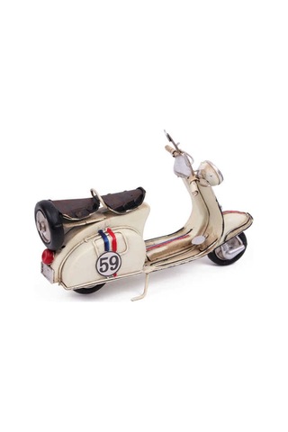 Hediyelik Beyaz Dekoratif Metal Scooter