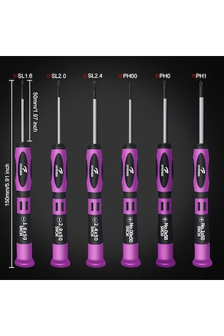 Honeybeeshop Topforza 7 Parça Hassas Tornavida Seti Saat Elektronik Bilgisayar Tamiri İçin Manyetik Phillips Oluklu Başlıklar