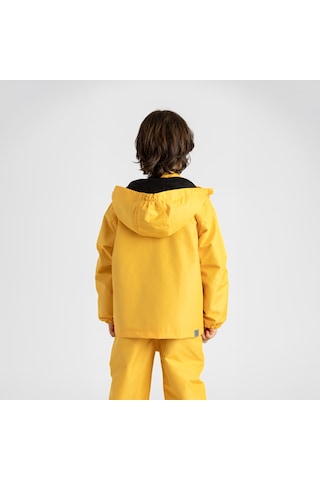 Ligenne Su Geçirmez Çocuk Yağmur Montu Polar Astarlı Kapüşonlu Çocuk Yağmurluk Pure Mustard Sarı
