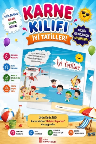 Ata Okul Öncesi Ve İlkokullar İçin Karne Kılıfı Gelişim Dosyasına Uygun Ürün Kodu:200 20 Adet