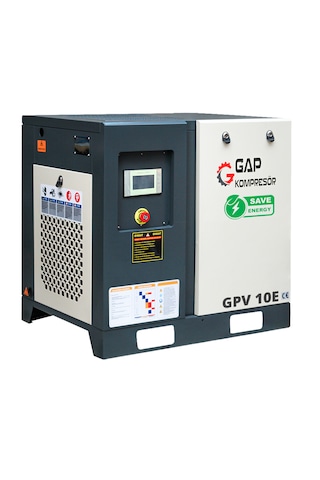Gap Kompresör İnvertörlü Vidalı Hava Kompresörü 10 HP Tek Makine GPV10e