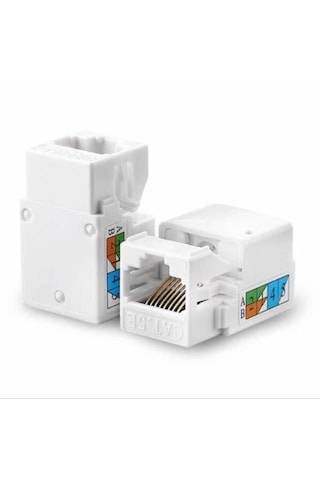 10 Lu Paket Cat6 Utp 180 Derece Keystone Jack Beyaz Panel Tipi Çakma Modülü