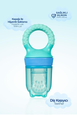 Wee Baby Meyve Süzgeci Ve Kalpli Diş Kaşıyıcı Bebek Diş Çıkarma Seti-erkek Çok Renkli