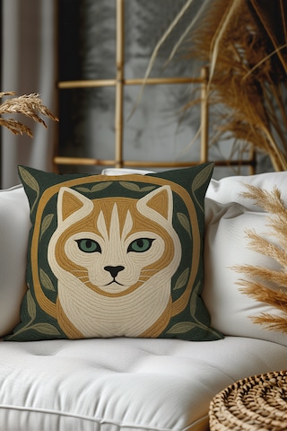 2 Li Nakış Desenli, Çift Taraflı Baskı, Kırlent Kılıfı Seti 16