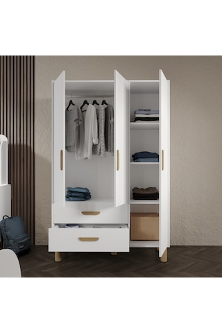 Bohem Çocuk Odası Takımı Beyaz Tamamı Mdf 4 Parça