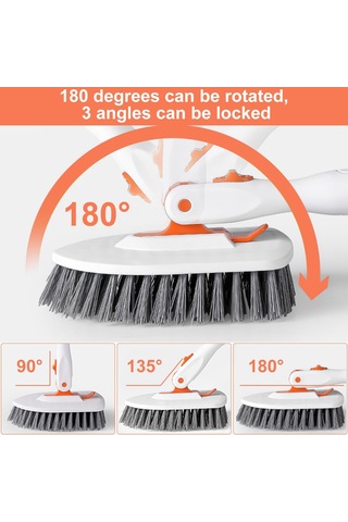 Sones 52 İnç Ayarlanabilir Saplı Duş Temizleme Fırçası Küvet Fayans Fırçası, Özellikler: Set 3