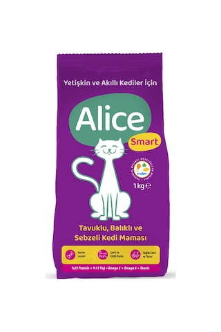 Alice Smart Balıklı Tavuklu ve Sebzeli Yetişkin Kedi Maması 10 x 1 KG