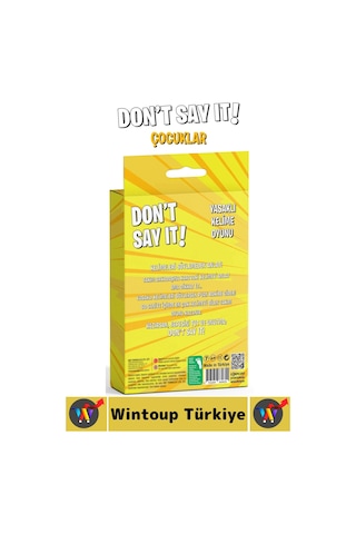 Eğitici Konsantrasyon Dikkat Zeka Gelişimi Eğlenceli Vakit Geçirme Kart Oyunu Don't Say It-çocuklar