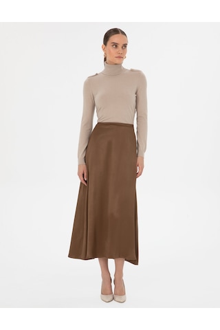 Pierre Cardin Kadın Koyu Kahverengi Etek Dokuma 50318241-vr084 Koyu Kahverengi