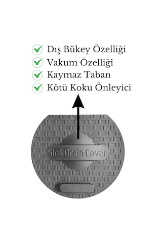 Lavabo Kötü Koku Giderici Önleyici Silikon Mat Sızdırmaz Lavabo Tıkacı Lavabo Tıpası Evye Kapağı Gri