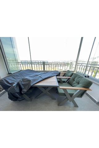 Siyah Bahçe Mobilya Koruma Örtüsü Branda 300x160x80 Cm-santimetre, Su Geçirmez, Güneşten Korur Diğer