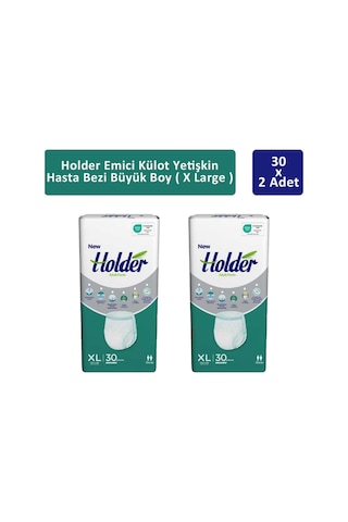 Holder Emici Külot Yetişkin Hasta Bezi Büyük Boy XL 2 x 30'lu