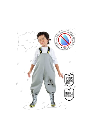 Denokids İnşaat Aracı Erkek Çocuk Su Geçirmez Yağmur Tulumu Renkli