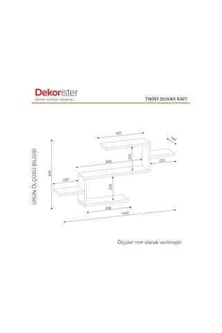 Dekorister Twist Duvar Rafı Beyaz
