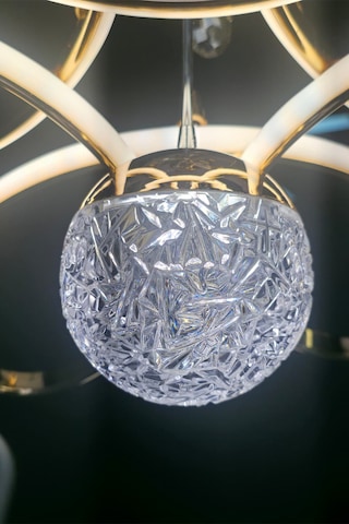 Fuzon Orkide Rose Gold Kaplama Led Avize Büyük Salon Avize 3 Renk Kumandalı Avize Rose Gold