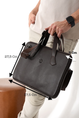 Westpolo Vegan Deri Unisex Laptop, Evrak Çantası - 6078 Kahverengi