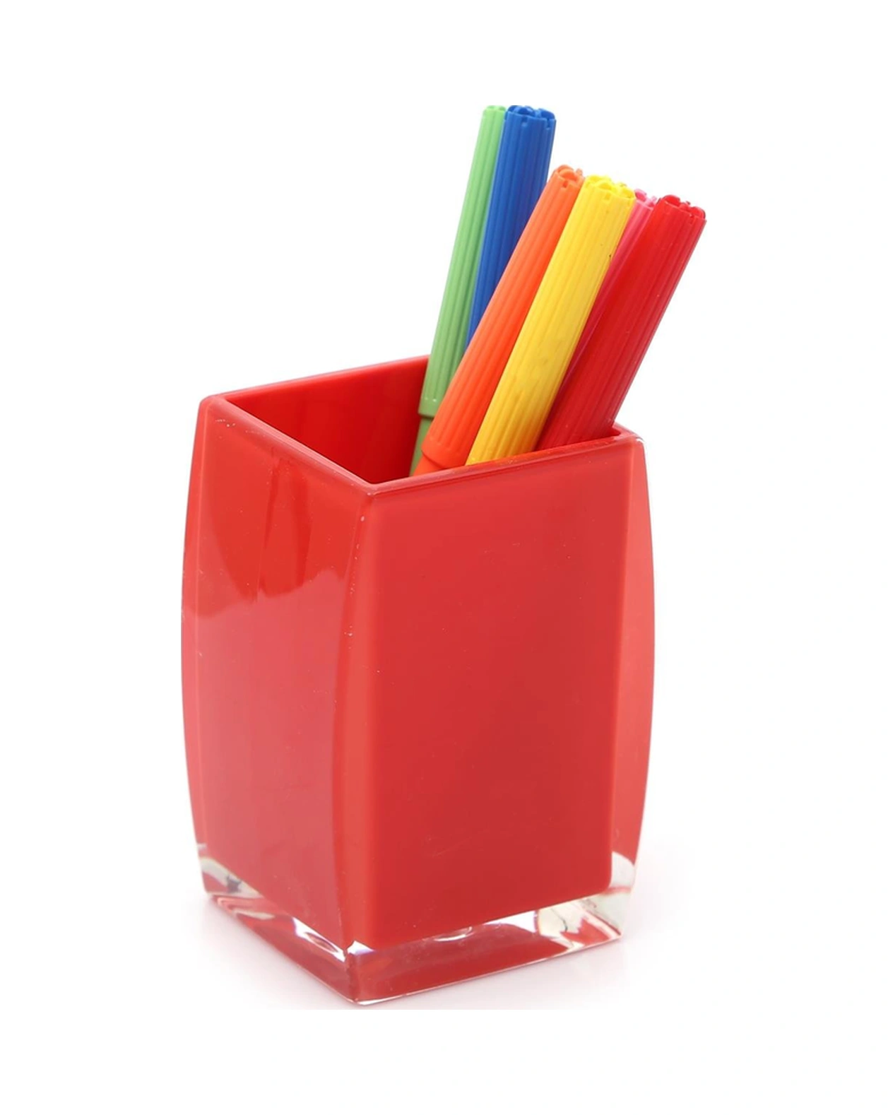 2 Adet Kalemlik Kalpli Model Ofis Gereci 6x6x10cm Çok Renkli