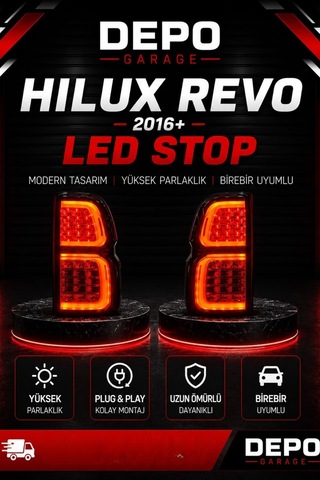 Toyota Hilux Revo 2016 Sonrası Uyumlu Smoke Led Stop Kolay Montaj Yüksek Parlaklık