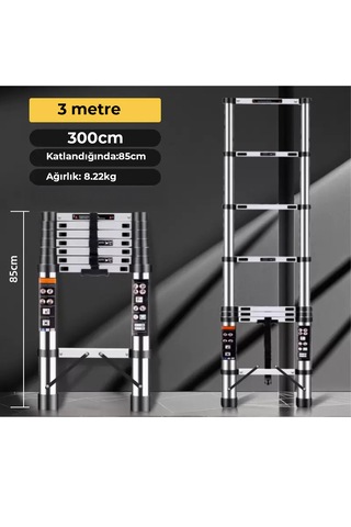 Paslanmaz Çelik Katlanır Merdiven 3.1 Metre 1 Adet