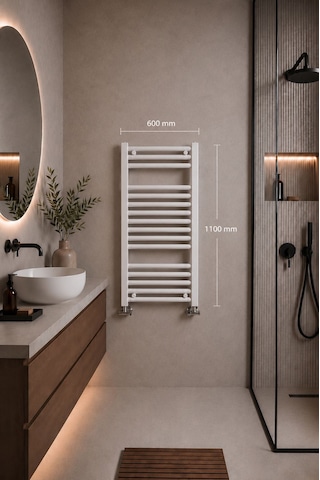 600x1100 Beyaz Havlupan 15 Borulu Banyo Havlupanı