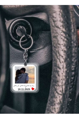 Kişiye Özel Fotoğraf Baskılı Anahtarlık Sevgiliye Hediyelik Özel Tasarım