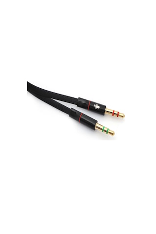 Siyah 3.5mm To Audio + Mic 0.15m Kulaklık Çevirici