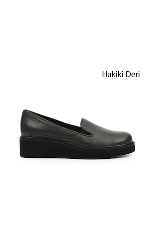 Gönderi(R) Gönderi R Kadın Haki Dolgu Taban Hakiki Deri Ayakkabı Gdza134m0492 Haki