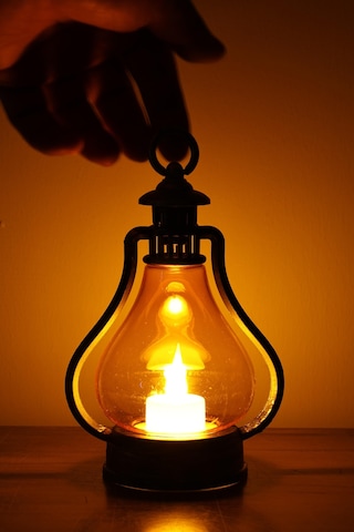 Led Mum Vintage Retro Gaz Lambası Tipi Pilli Dumansız Alevli Dekoratif Yapay Mum Işıldak Lamba Bakır Sarı