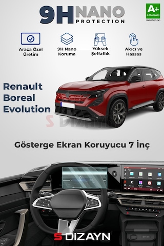 S-dizayn Renault Boreal 9h Nano Gösterge Ekran Koruyucu Parlak 2025 Üzeri A+ Kalite