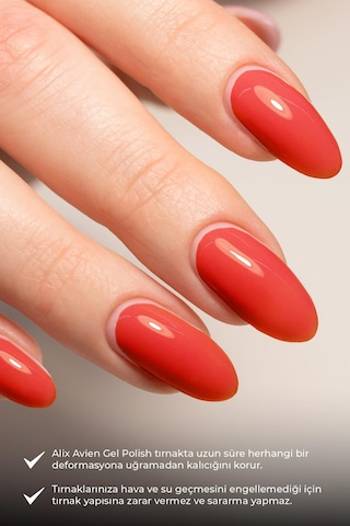 Alix Avien Uv Kalıcı Kırmızı Jel Oje 45 Gel Polish 12 Ml