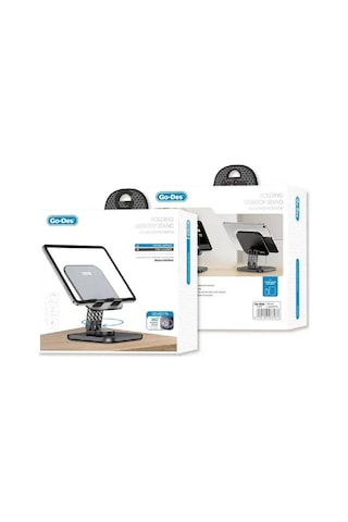 Metal Telefon Ve Tablet Standı Go Des Gd-hd776 Taşınabilir Katlanabilir 360 Dönebilen Siyah