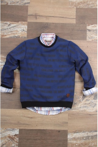 Alexandergardi Alexandergardı Desenli Bisiklet Yaka Çocuk Sweatshirt C22-90400 001 Lacivert
