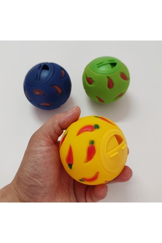 Hangfox Küçük Hayvanlar İçin Dayanıklı Pvc Yavaş Yem Leakage Topu - Tavşan Ve Gine Domuzu Oyuncağı Mavi