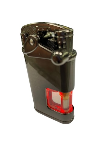 Elif Pürmüzlü Kırmızı Mavi Işıklı Çakmak Füme 709402