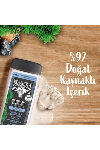 Le Petit Marseillais Men Mineraller ve Sedir Ağacı Duş Jeli 400 ml x2