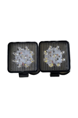 Point Off Road Gündüz Farı 9 Led Kare Çalışma Lambası 27 W 2 Adet