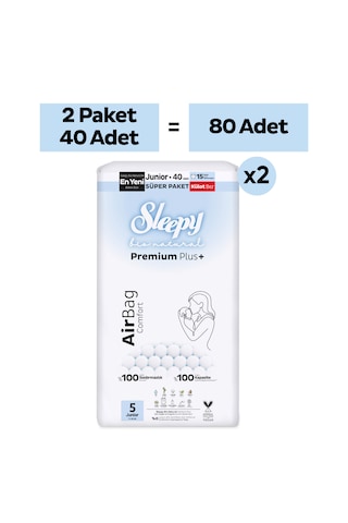 Sleepy Bio Natural Premium Plus Airbag Comfort Avantaj Paketi Külot Bez 5 Numara Junior 80 Adet