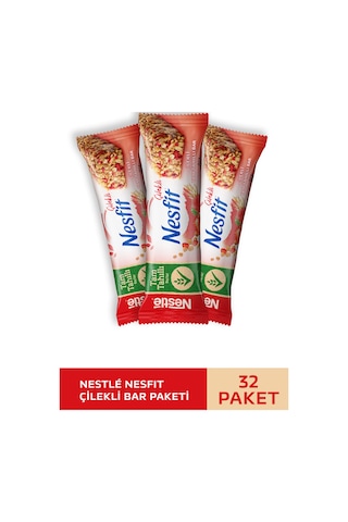 Nestlé Nesfit Çilekli Tam Tahıllı Bar 32 x 23.5 G