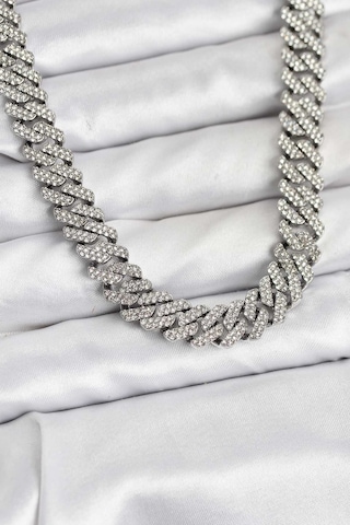 Pirinç Cuba Chain Gurmet Model Kolye Çok Renkli