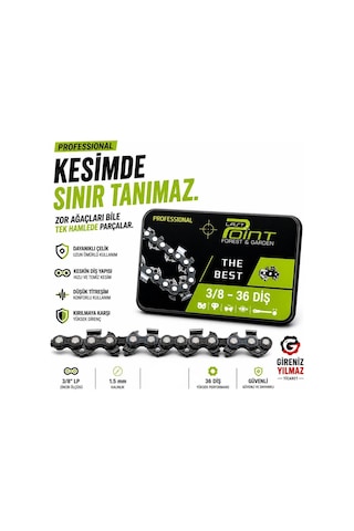 Algaride Lastpoint Motorlu Testere Zinciri 3/8 36 Diş Yedek Zincir Keskin Kutulu Dayanıkl