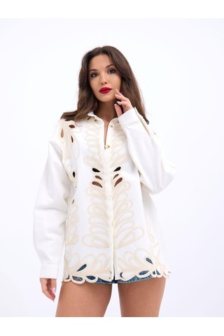 6956 Gömlek-beyaz Beyaz