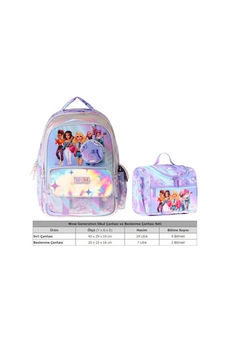 Wow Generation Very Nice İkili Okul Çanta Seti - Lila Very Nice Baskılı Kız Çocuk Setwg-w6080b