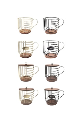 Kahve Arkadaşı Depolama Rafı Kupa Şeklinde Mutfak Depolama Sepeti, Size:gold No Words Diğer