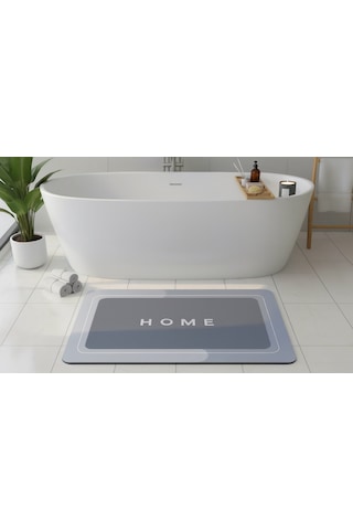 Nobera Kaymaz Tabanlı Süper Emici Paspas - Banyo Paspası 50x70 Cm Gri Açık Gri - Antrasit