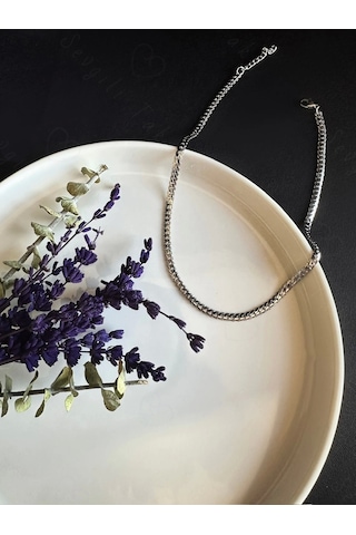 Snake Model Choker Çelik Zincir Kolye -choker Serisi Silver