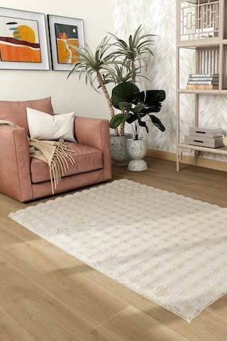 Aries Home Tavşan Tüyü Yumuşak Keçeleşmez Dekoratif Bubble İthal Kalite Post Halı Vizon