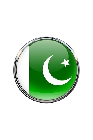 Pakistan Pakistan Bayrak Rozeti - Paslanmaz Çelik Yuvarlak Yaka Rozeti Çok Renkli